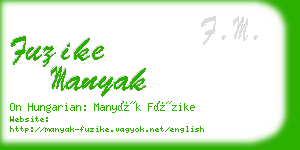 fuzike manyak business card